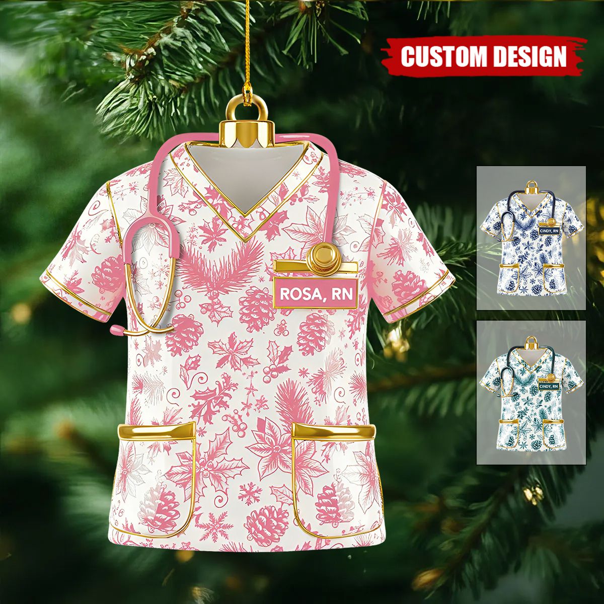 Personalized Scrubs Nurse Uniform Ornament - Gift For Nurse