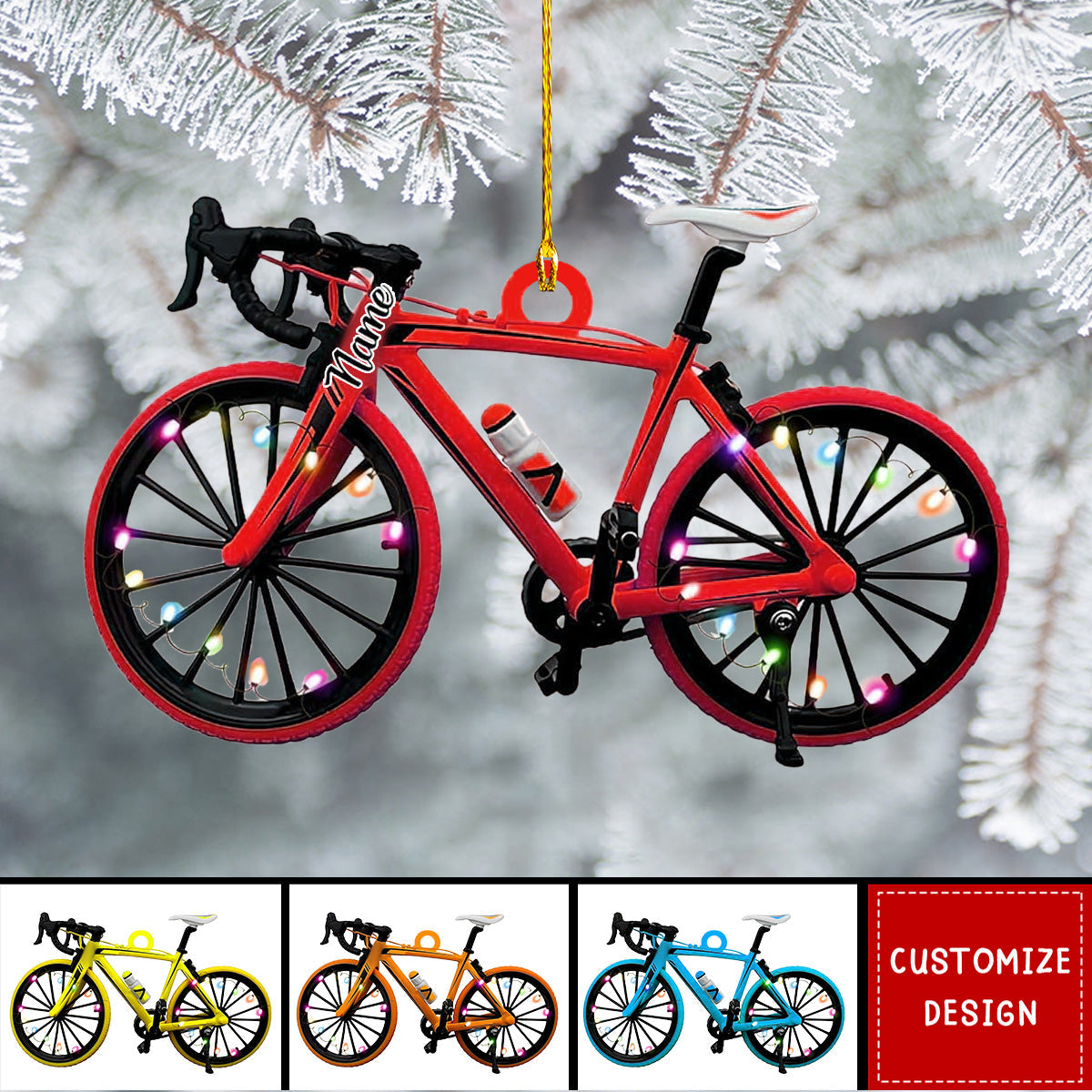 Personalized road bicycle Christmas Ornaments - Gift For Bicycle Rider - 2024 New Release