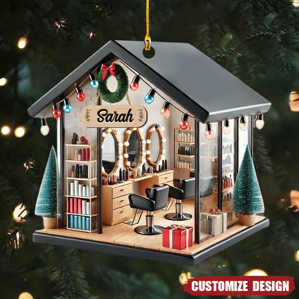 2025 New Release Personalized Hair Salon Acrylic Ornament Gift For Hairdresser