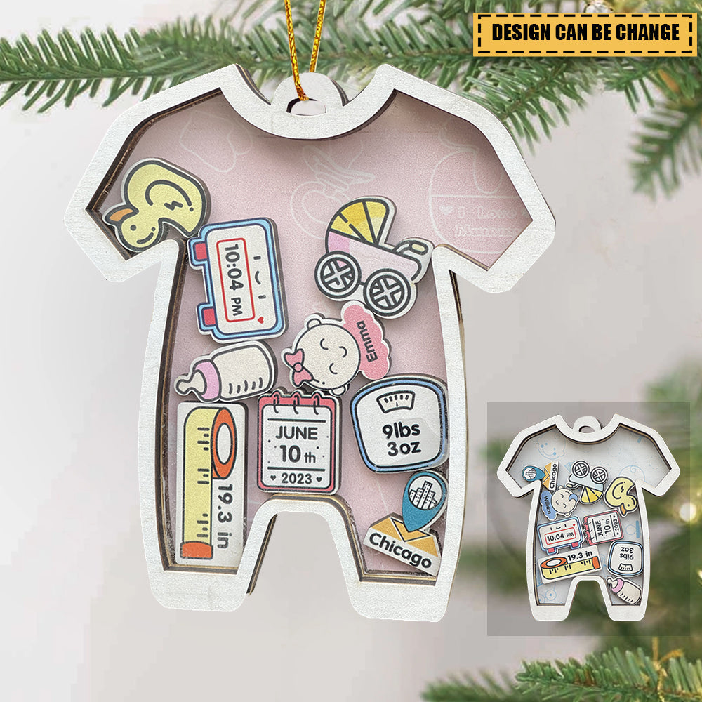Baby's First Christmas Ornament Gifts - Personalized Wooden Baby Ornament