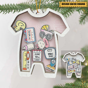 Baby's First Christmas Ornament Gifts - Personalized Wooden Baby Ornament