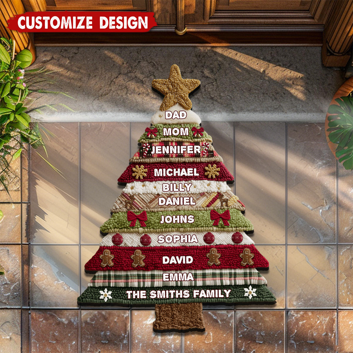 Merry Christmas - Personalized Family Non-Slip Tufted Rug