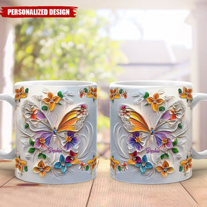 Stunning Butterfly-Personalized Butterfly Accent Mug-Gift For Friends