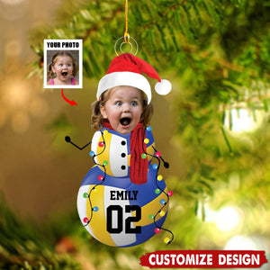 2024 New Release-Personalized Photo Volleyball Snowman Ornament Gifts For Volleyball Lovers