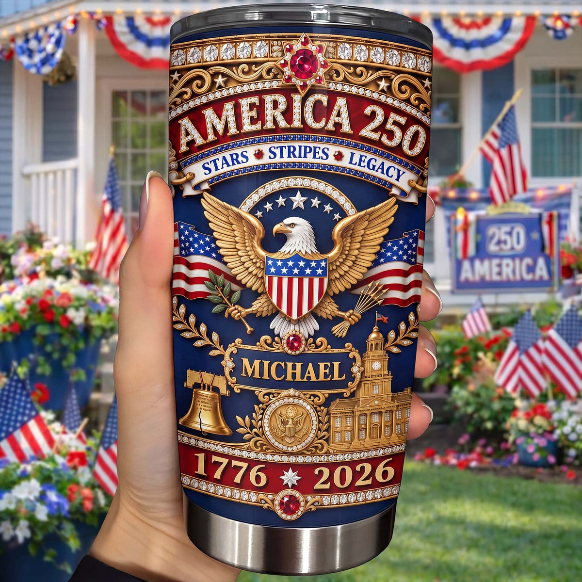 America Stars Stripes Legacy, Stainless Steel Tumbler, Gift For Patriots