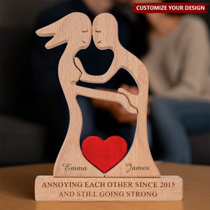 Couple Funny Puzzle Gift For Her Gift For Him - Personalized Wooden Family Puzzle