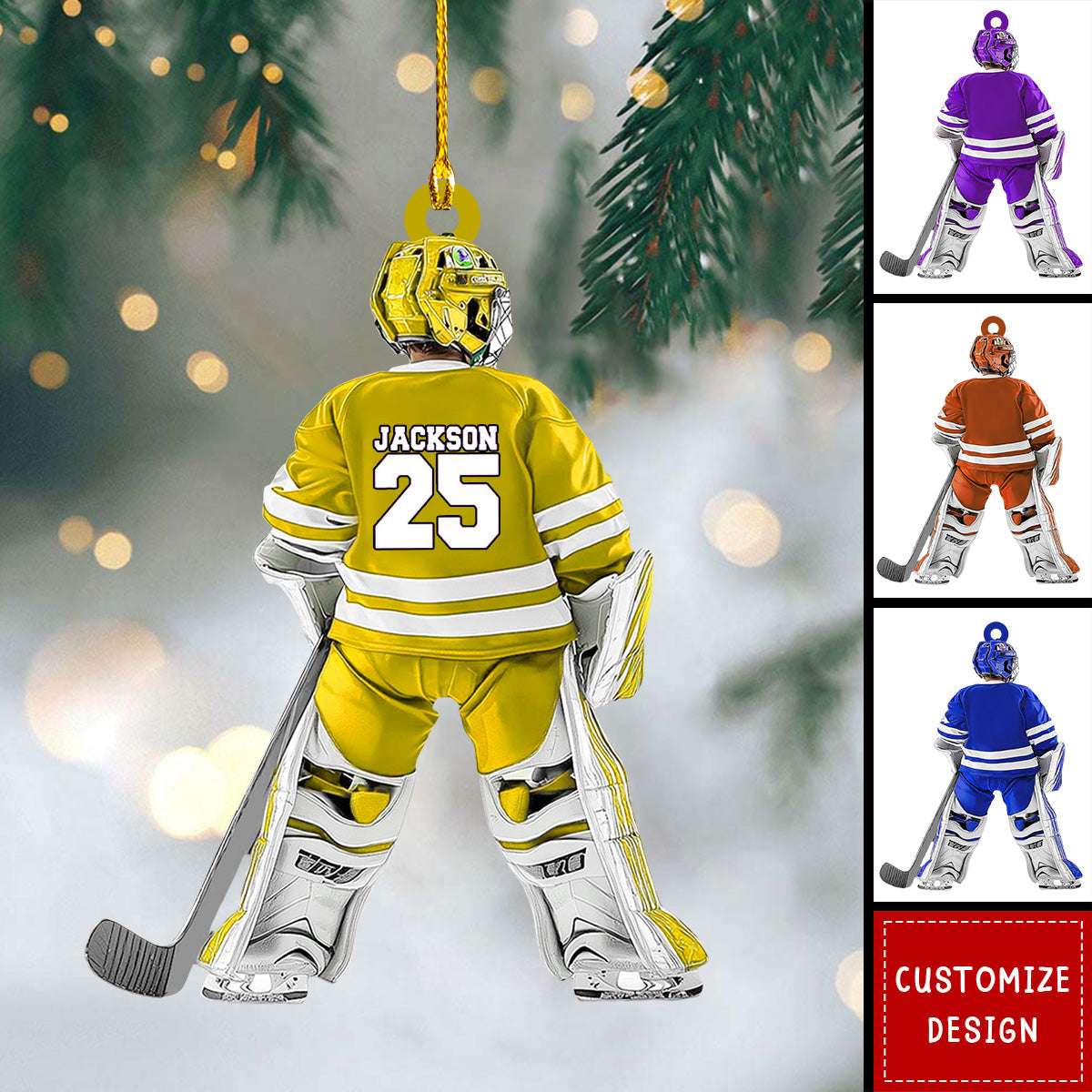 Hockey Player Personalized Ornament - Gift For Hockey Lovers- 2024 New Release