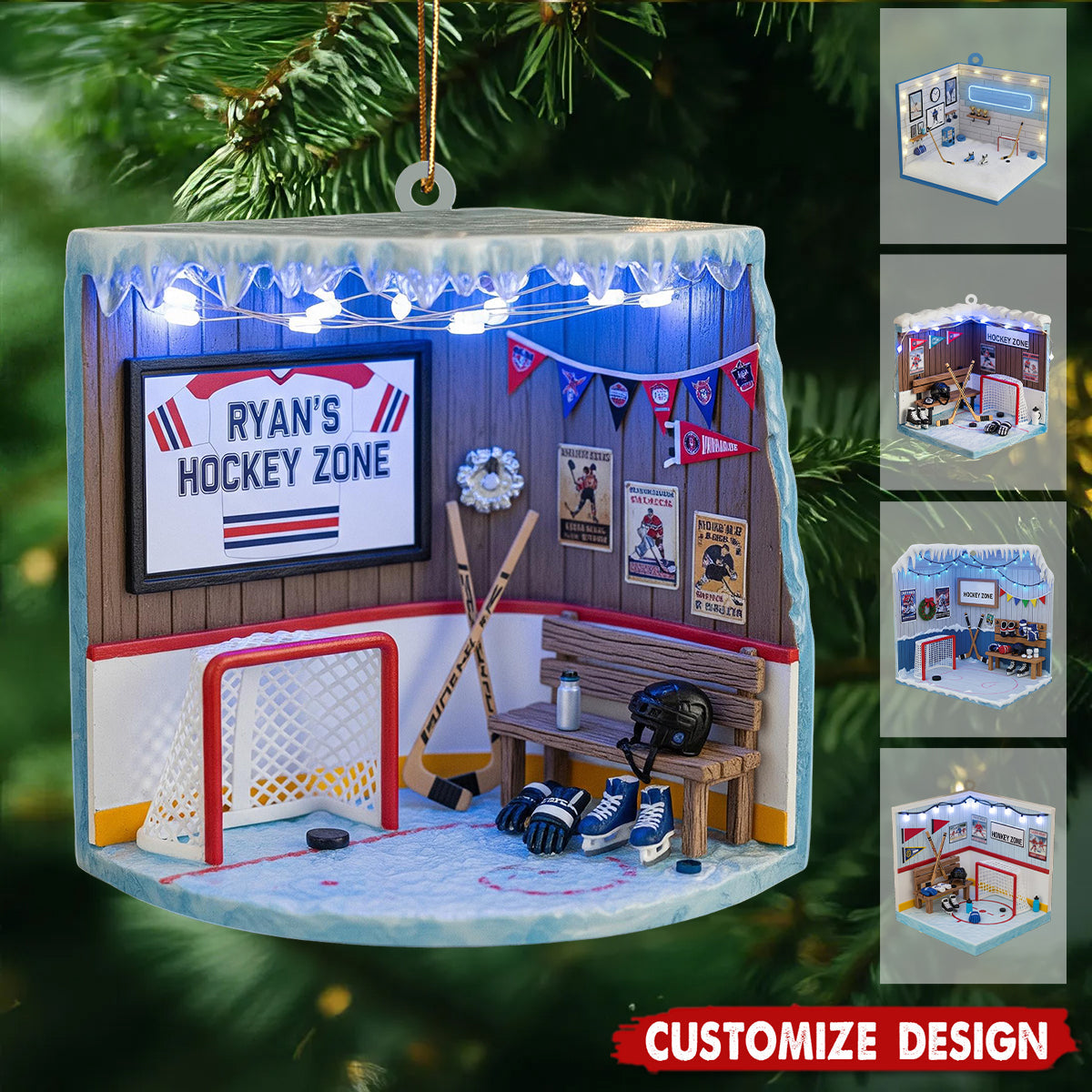 Personalized Hockey Ornament-Hockey Sport Gifts