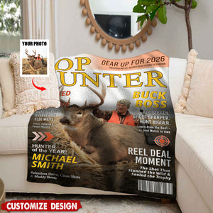 Personalized Hunting Magazine Cover Blanket - Gifts for Hunting Lovers