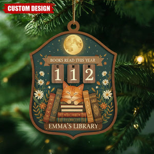 Personalized Reading Christmas Ornament, Gift for Book Lovers and Readers