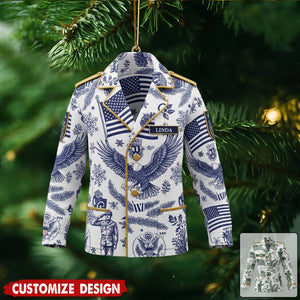 Personalized Military Uniform Ornament 2025 - Gift For Women Veterans