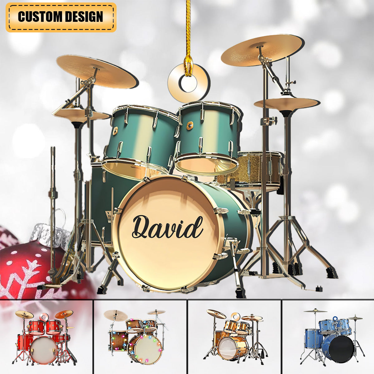 Personalized Drum Set Christmas Ornament Gift For Drummer Player - New Release