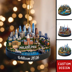 New Release - Personalized World Landmark Christmas Ornament