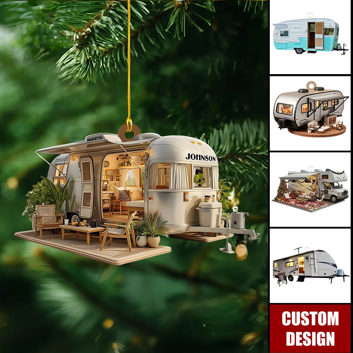 Personalized Camper Van Christmas Ornament, Gift For Travelers, Camper
