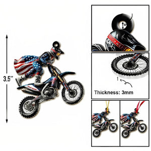 Custom Name American Motocross Ornament, Motocross Christmas Gift
