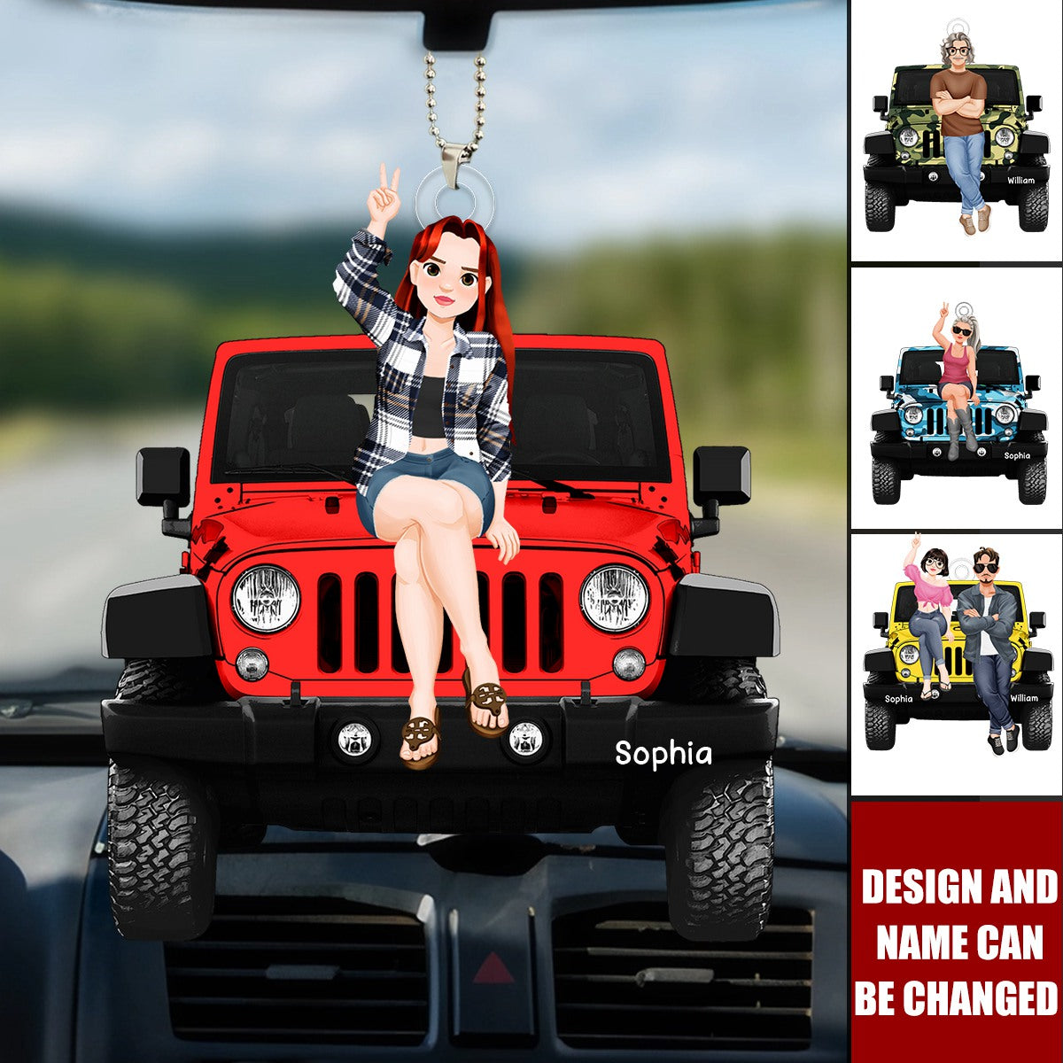 Off Road Couple Personalized Car Ornament, Anniversary Gift For Couple