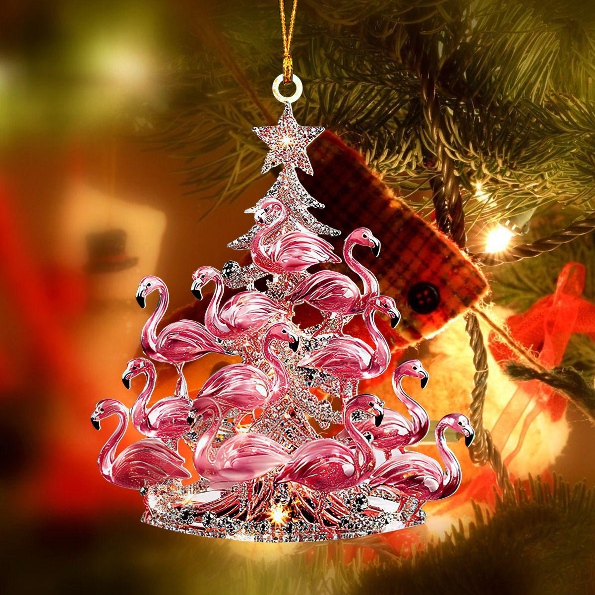 thumbnail image 2 of Santa With Flamingo Lifebuoy, Blown Glass Ornament For Christmas Tree, 5 In | Online Sales On 2 of 10