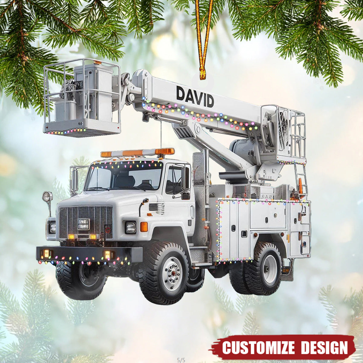 Personalized Lineman truck Ornament -Gift For Lineman - New Release