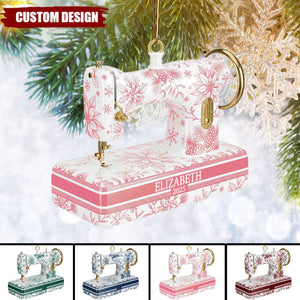 Sewing Toile de Jouy Acrylic Ornament