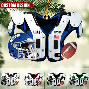 Personalized American Football Christmas Ornament - Gift For American Player