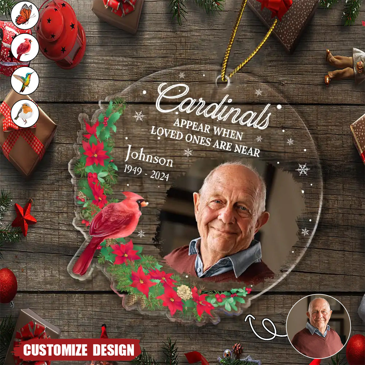 Custom Photo Memorial When Loved Ones Are Near - Personalized Shaped Acrylic Ornament - 2024 New Release