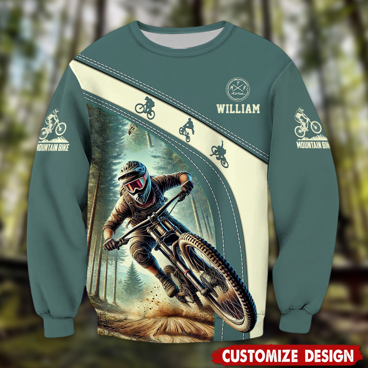 Personalized Name Mountain Bike Sweatshirt