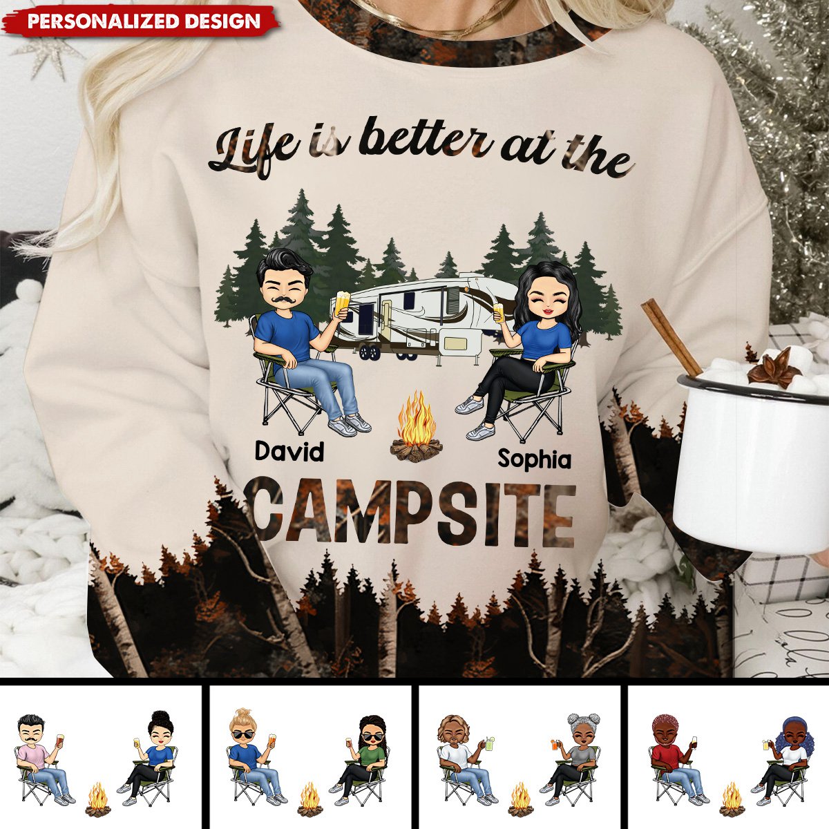 Personalized Couple Loving Camping Sweatshirt-Gift For Couple