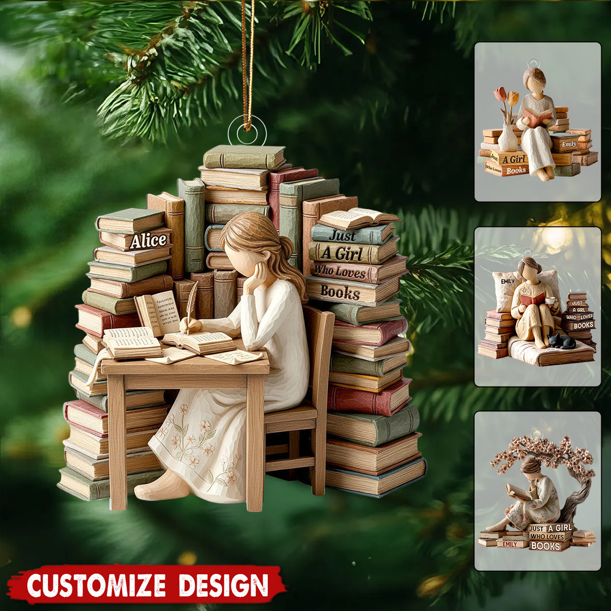 Just A Girl Who Loves Books - Personalized 1-Layer Acrylic Ornament