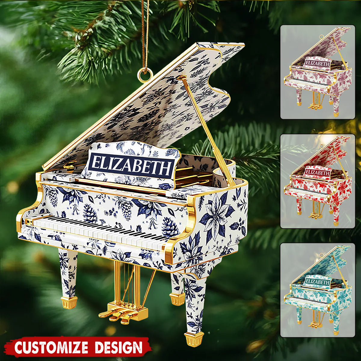 Personalized Piano Christmas Ornament - Gift For Piano Lovers