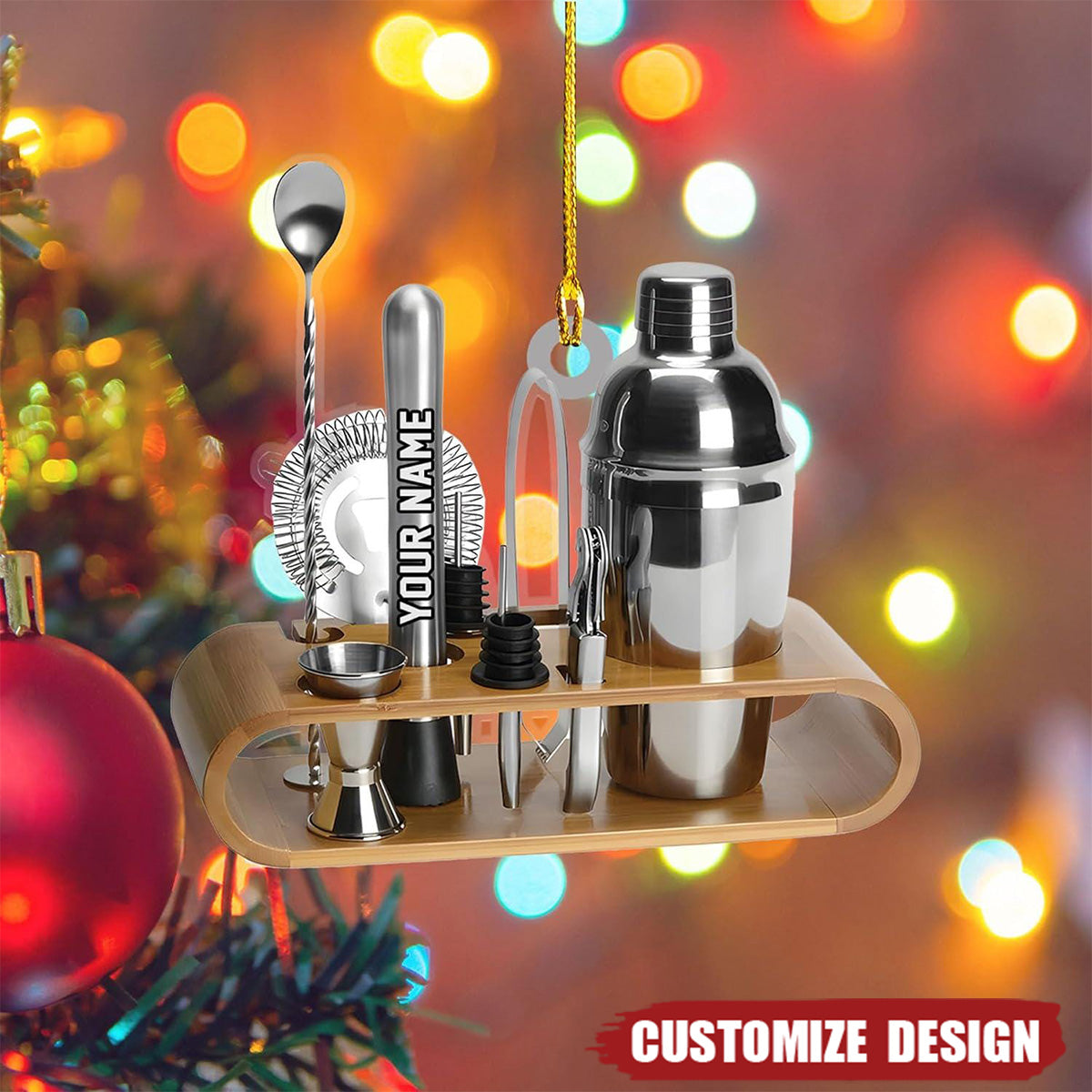 Personalized Bartender Acrylic Christmas Ornament Gift For Bartender -  New Release