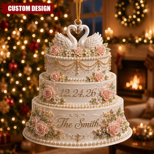 Personalized Wedding Couple Ornament - First Christmas Married Ornament