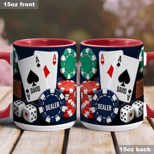 Love Poker - Personalized Poker Accent Mug & Coaster