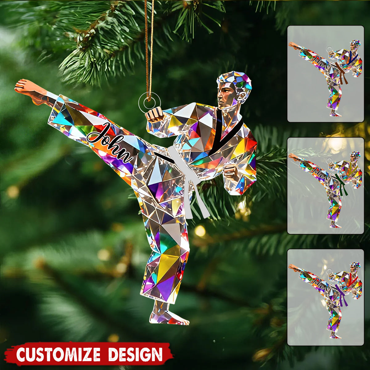 Personalized Taekwondo /Karate/Jiu-Jitsu Christmas Ornament