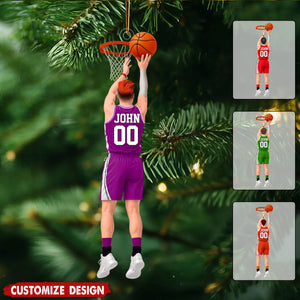 Personalized Back View Basketball Ornament - Gift For Basketball Lovers