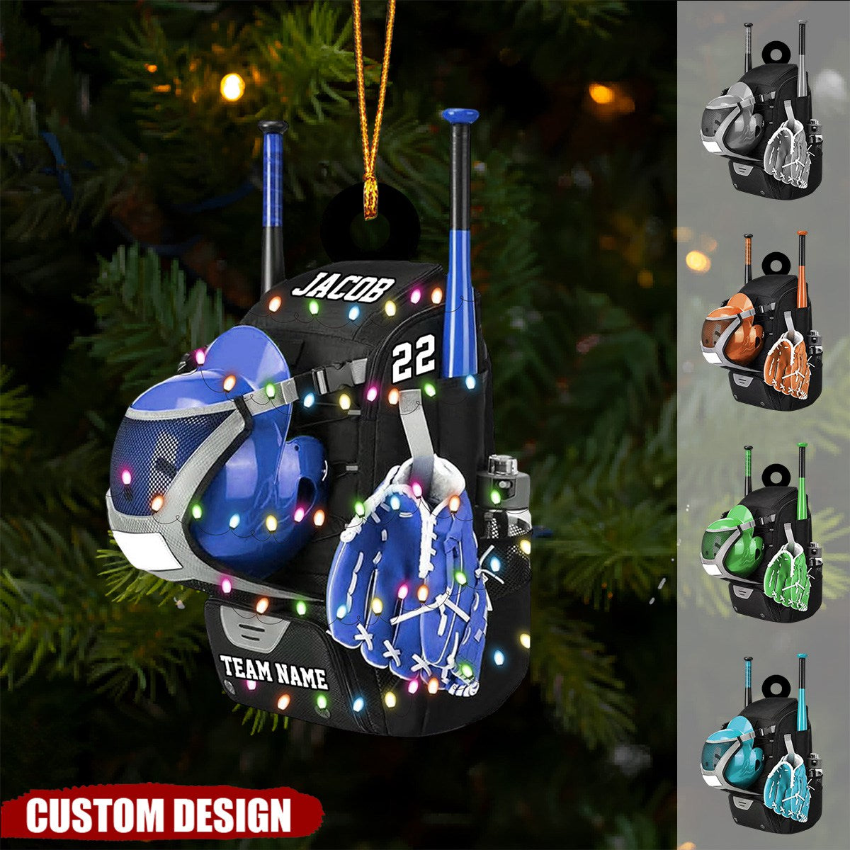 Personalized Baseball/Softball Bag with Helmet & Gloves Christmas Ornament, Gift For Baseball&Softball Lovers - New Release
