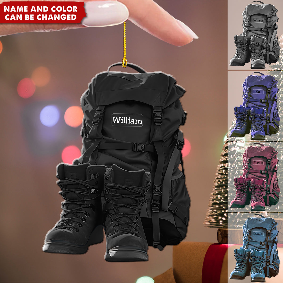 New Release Personalized Hiking Acrylic Christmas Ornament, Gift For Hiking,Camping Lovers