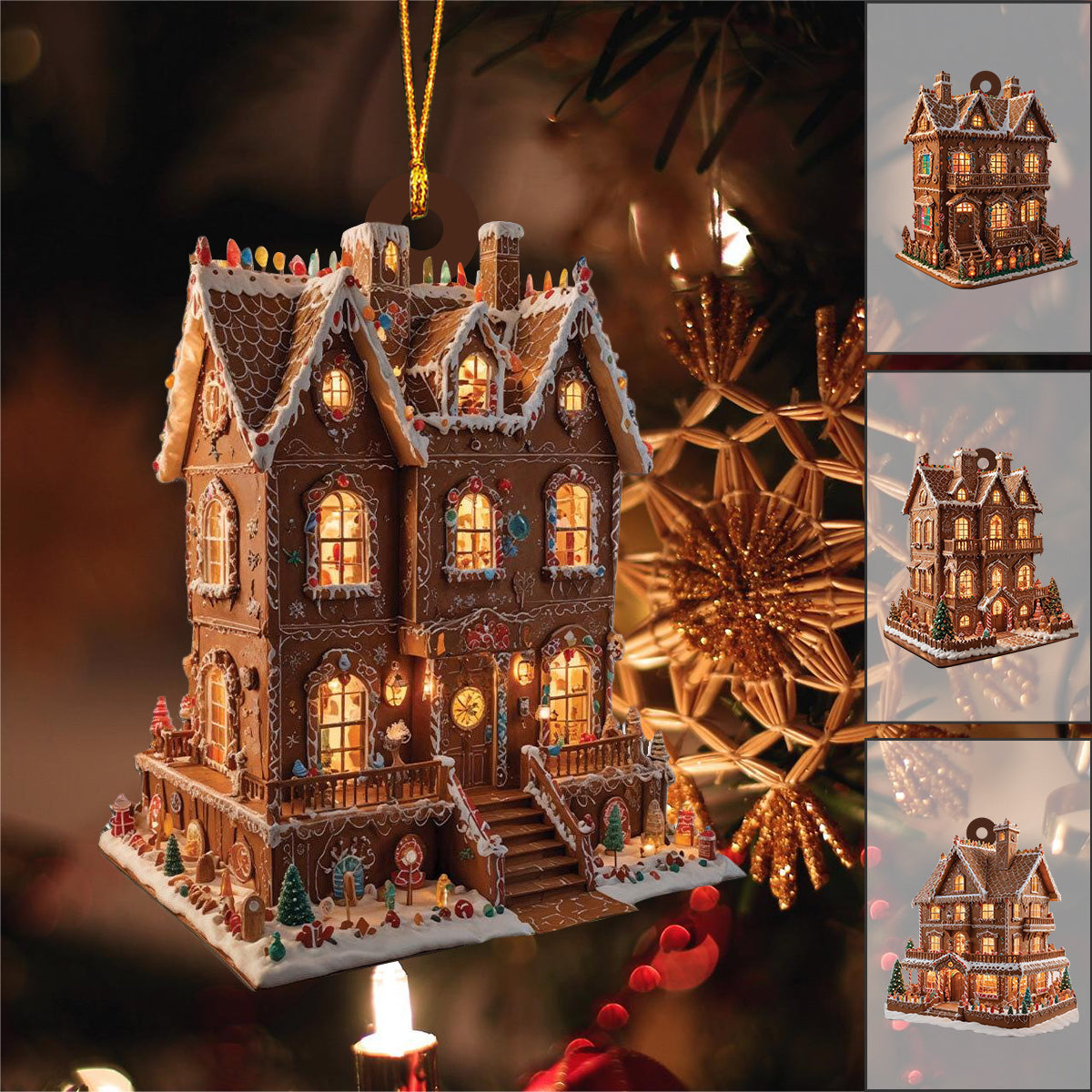 Christmas Houses Gingerbread Ornament-2024 New Release