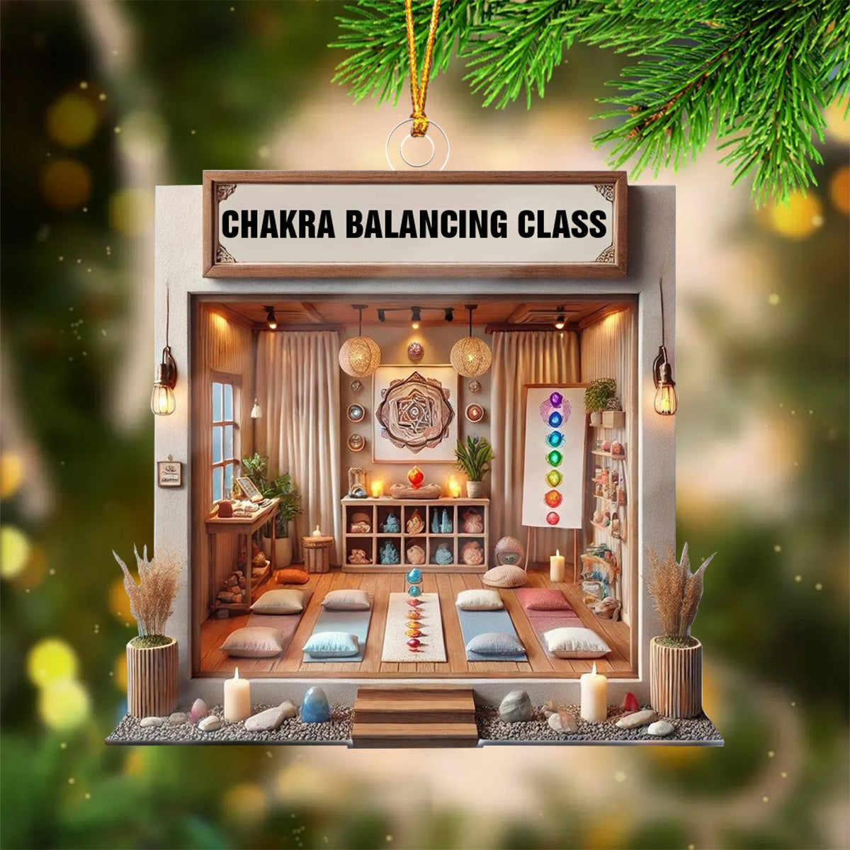Chakra Balancing Class Ornament-Meditation Christmas Ornament