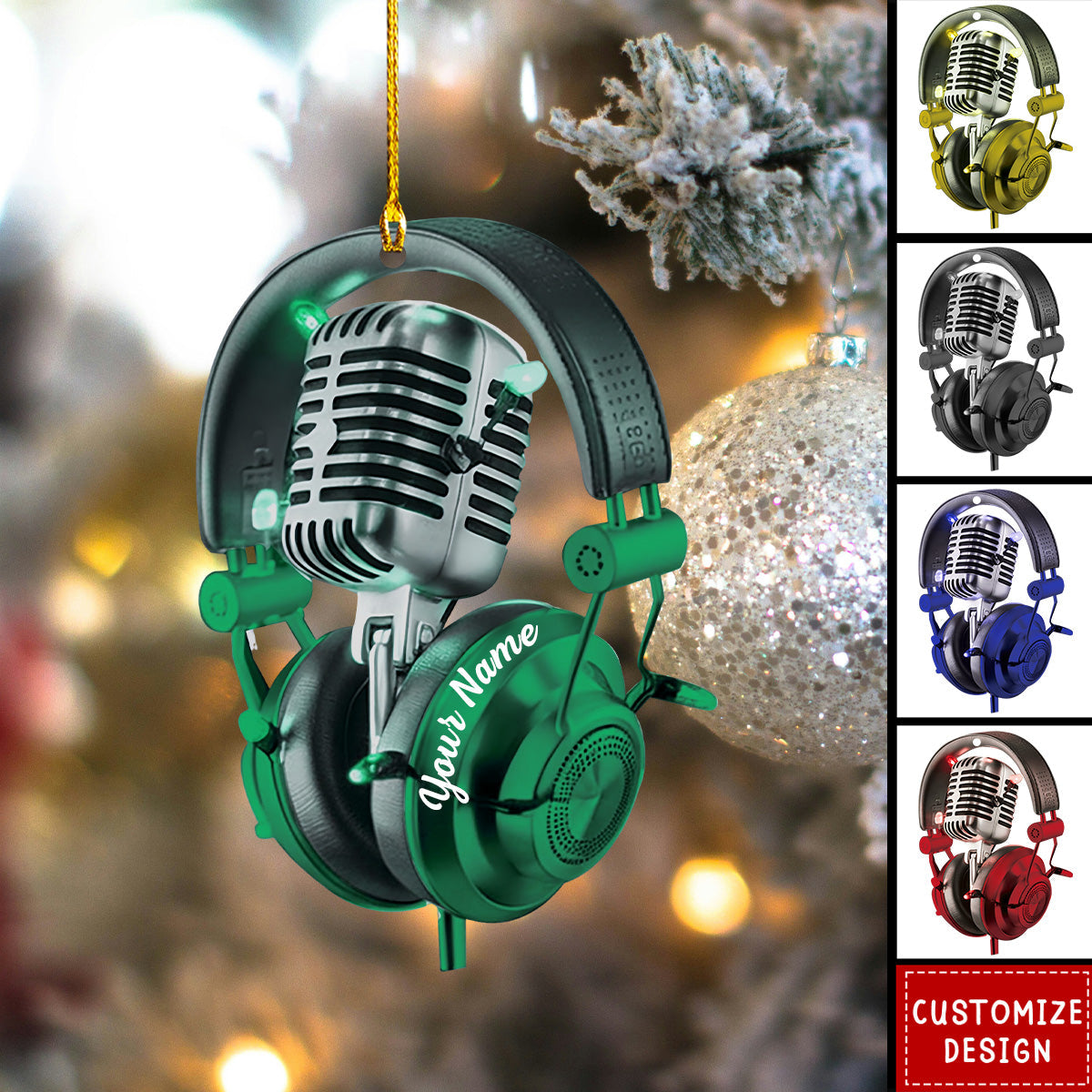 Personalized Microphone Christmas Ornament-Gifts For Sing Lover-New Release