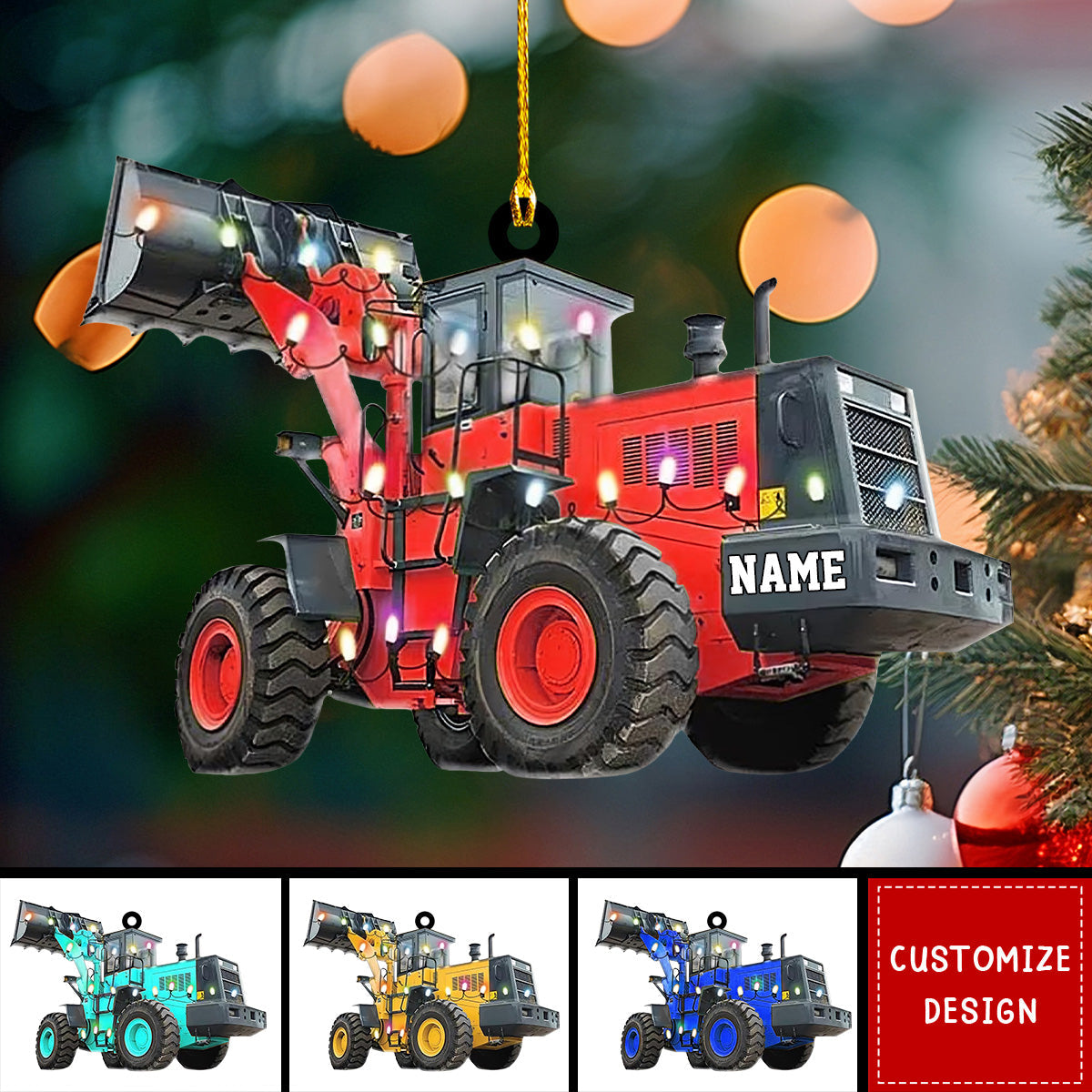 Personalized Bulldozer Christmas Ornaments Gift For Heavy Equipment Lovers - New Release