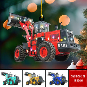 Personalized Bulldozer Christmas Ornaments Gift For Heavy Equipment Lovers - New Release