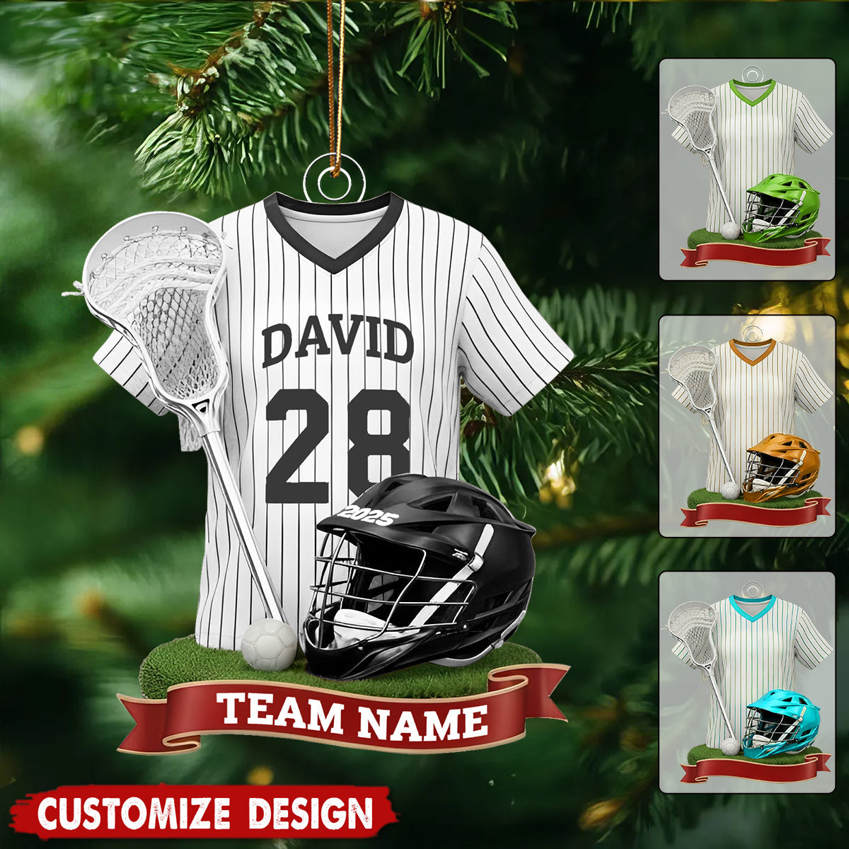 Personalized Lacrosse Ornament - Custom Jersey Player Name Team Gift 2025
