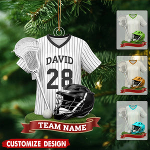 Personalized Lacrosse Ornament - Custom Jersey Player Name Team Gift 2025