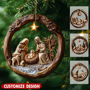 Personalized Nativity Scene Christmas Ornament –  Christian Gift Christmas
