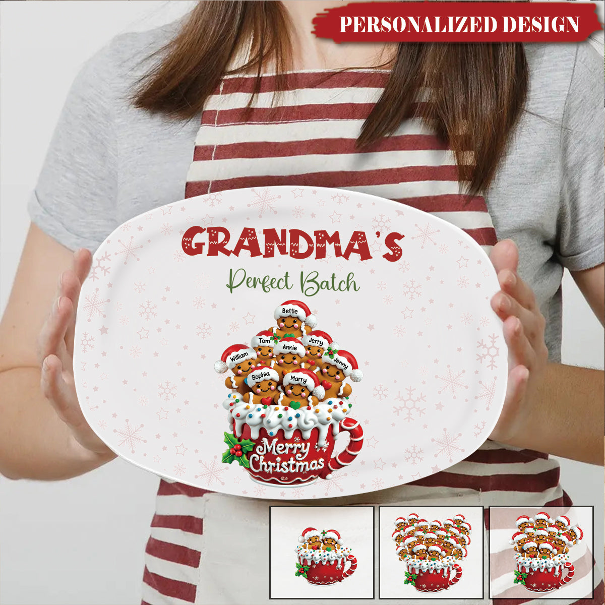Grandma's Perfect Batch Christmas - Personalized Platter