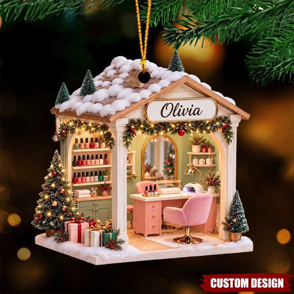 Personalized Nail Tech Ornament, Manicurist Gift, Nail Artist Gift