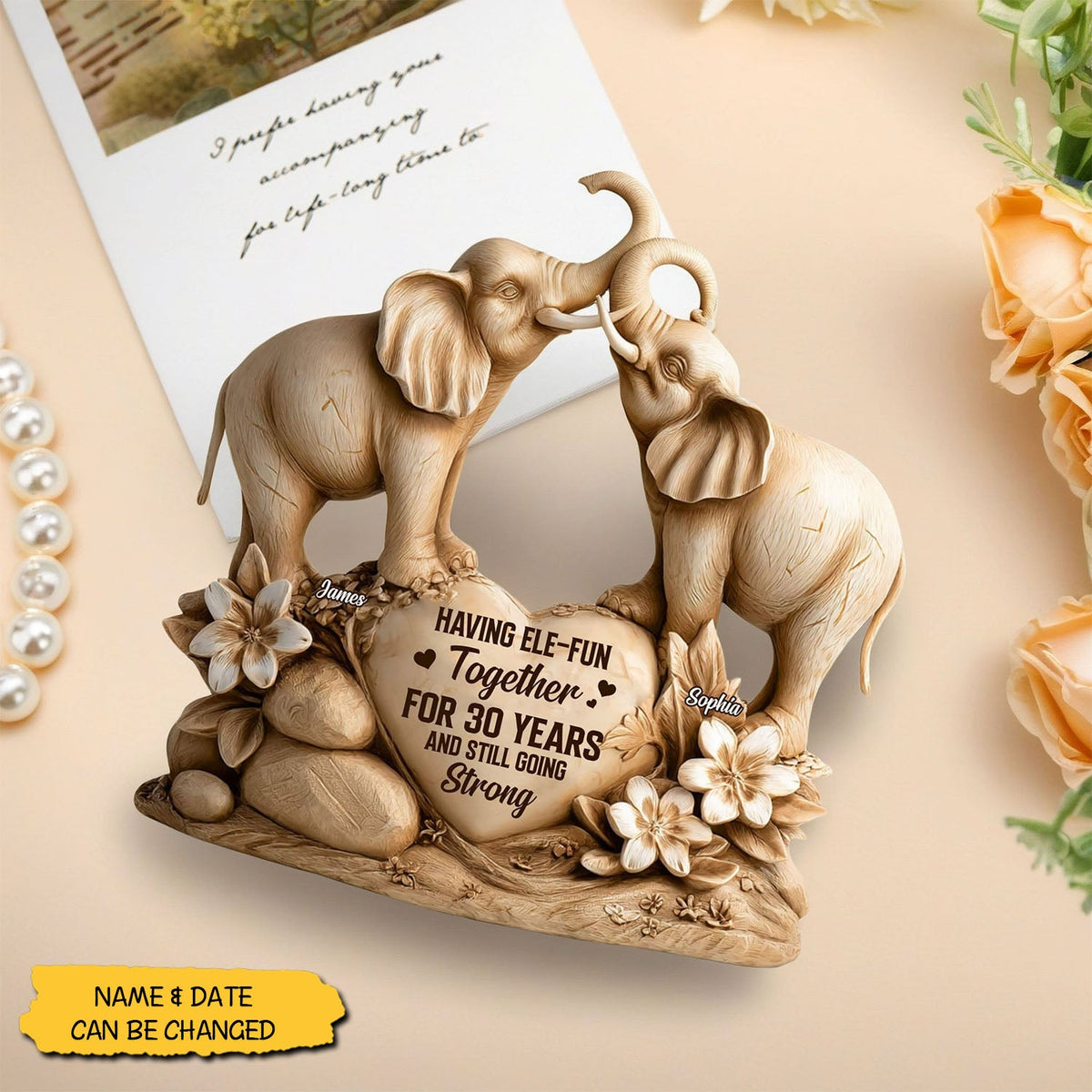 Elephant Couple - Personalized Acrylic Plaque