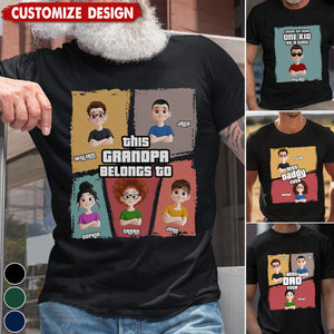 This Grandpa/Dad Belongs To - Personalized T-Shirt -Gift For Dad/Grandpa