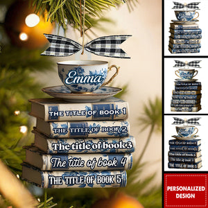 Personalized Book Lover Christmas Tree Ornament Gift For Librarians & Bibliophiles