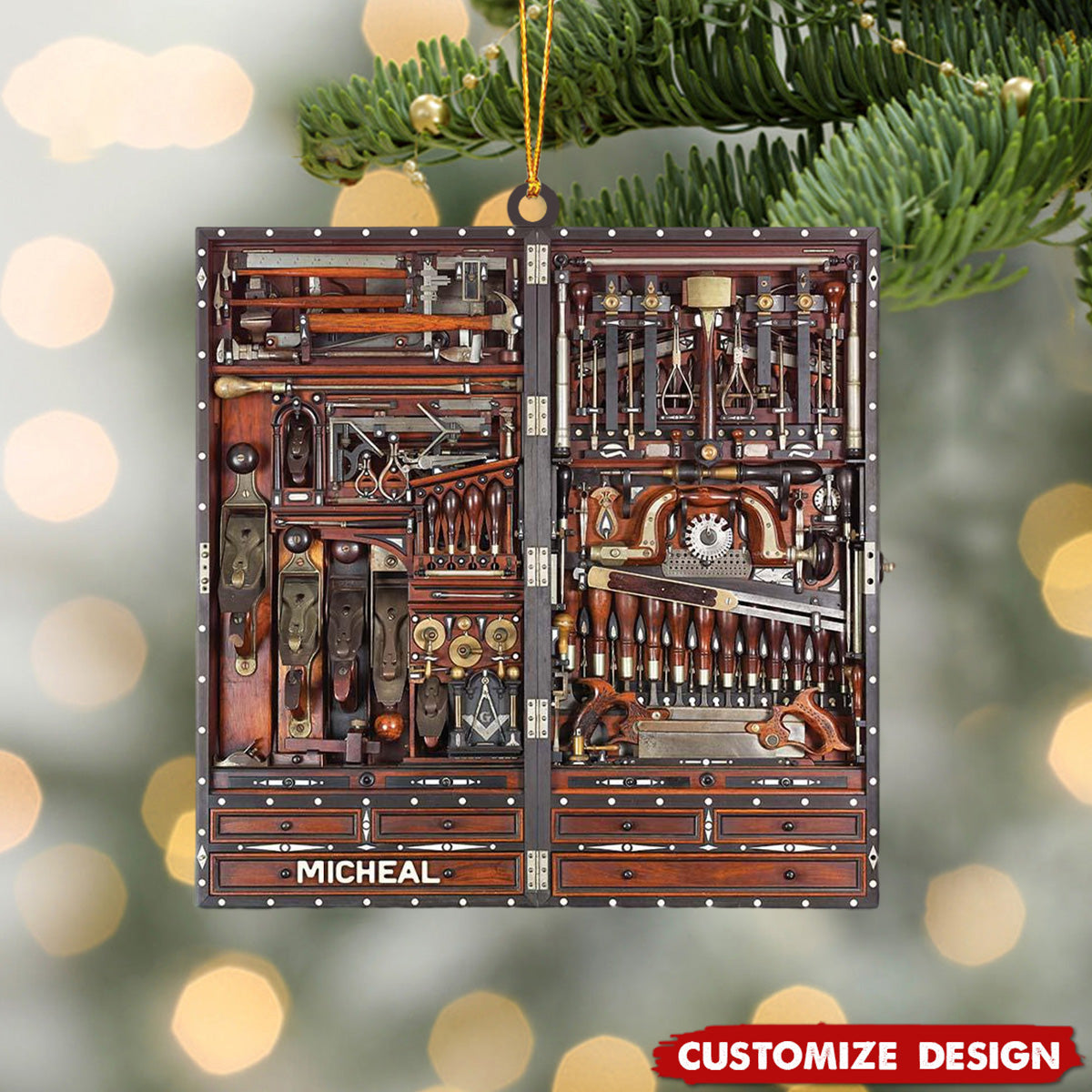 New Release Personalized Carpenter Tool Box  Christmas Ornament